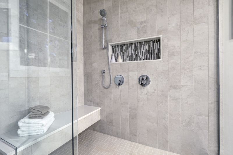 Modern Shower with Custom Tiles
